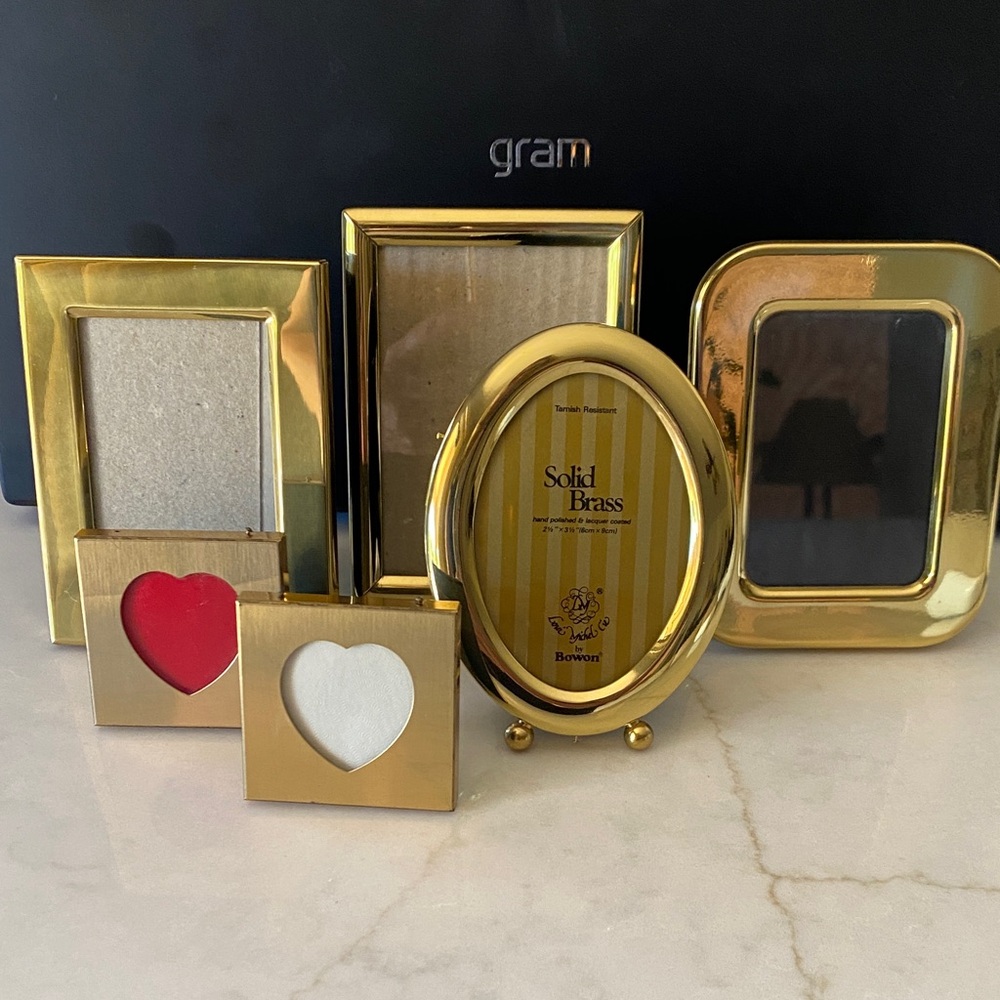 Solid Brass Photo Frame Set by